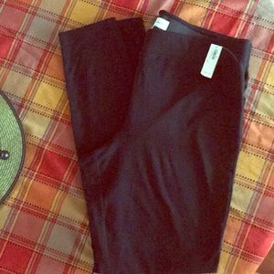 Jersey Elastic-Waist Black Leggings XL Tall